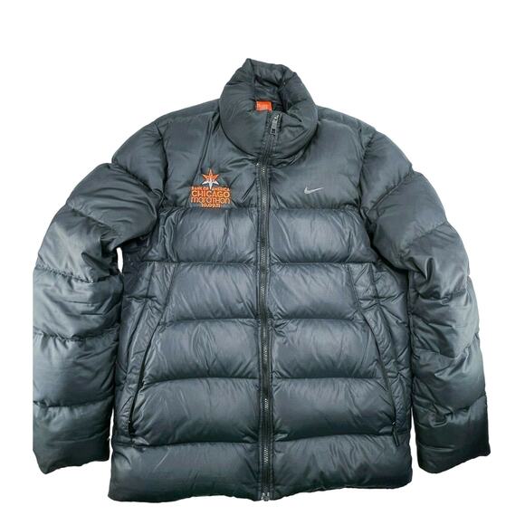 Nike Basic 550 Down Padded Bomber Puffer Warm Jacket Chicago Marathon RARE sz M - Picture 1 of 3